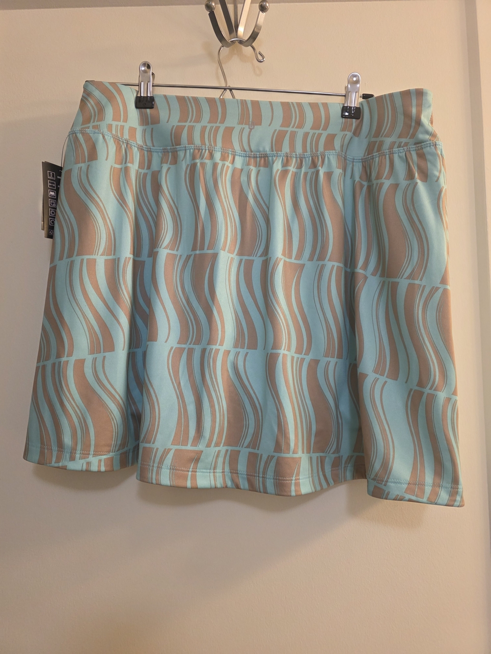 Ideology Skorts Abstract Skort in Blue & Beige Large NWT